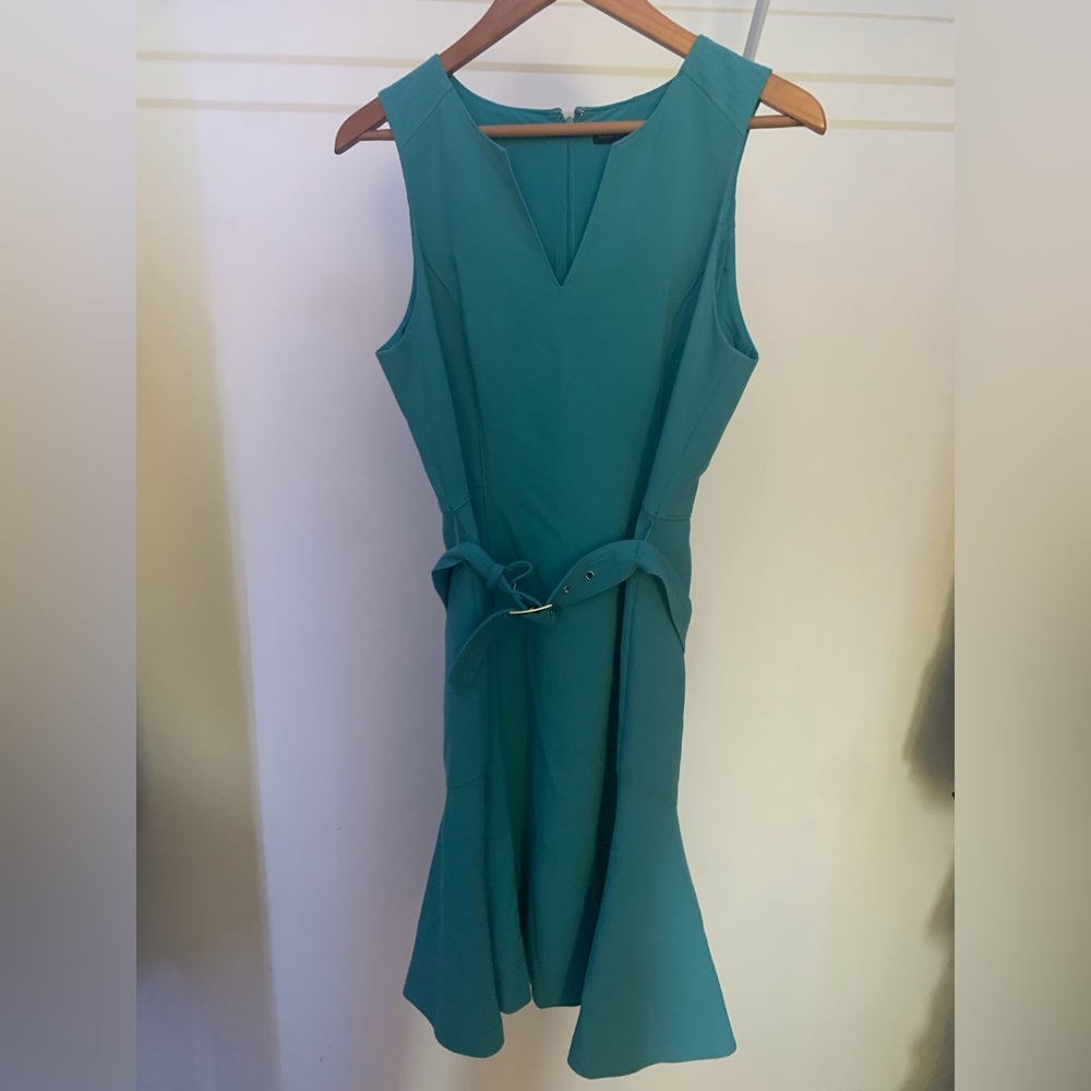 Blue Sleeveless Flare Dress with matching belt